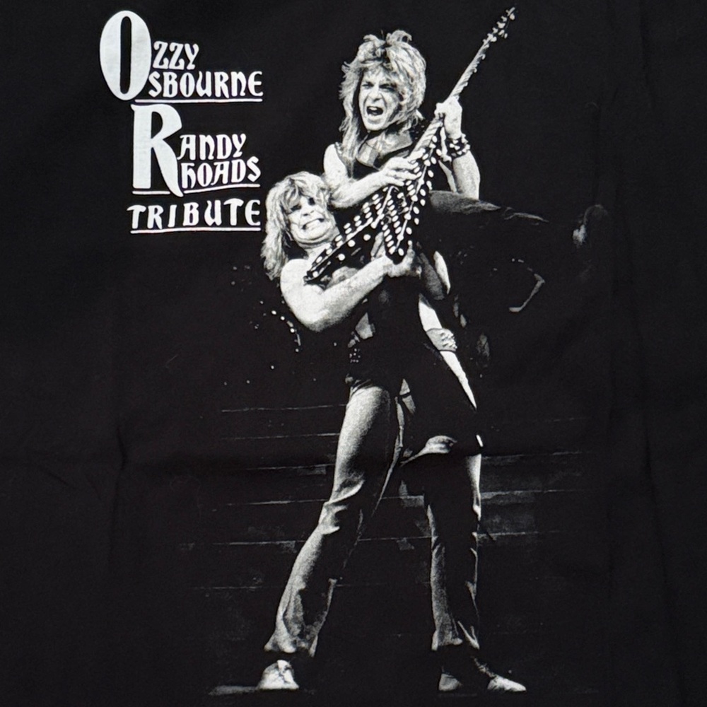 Ozzy Osbourne Randy Rhoads Tribute Black Graphic Tee vintage band t-shirt